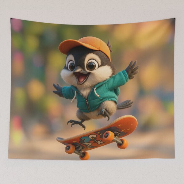 Item preview, Skater Black-Capped Chickadee designed and sold by Sillytoe.
