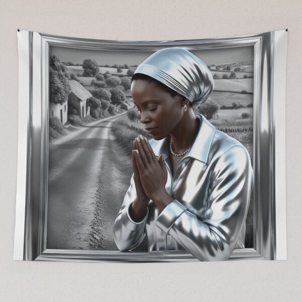 Item preview, African Woman Praying Silver Chrome #1 designed and sold by Spectime.