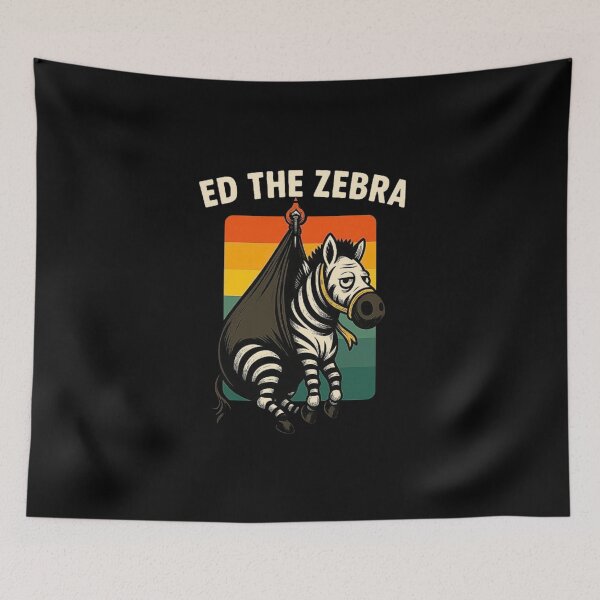 Item preview, Funny Zebra in a Hanging Sling Vintage Retro Animal Art designed and sold by love3617.