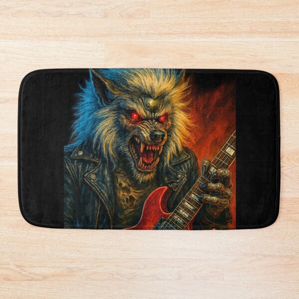 Item preview, Heavy-Metal Wolve playing Guitar designed and sold by RebelBeastCreations.