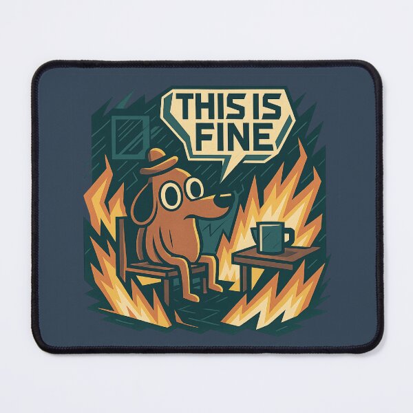 Item preview, “This is Fine” – Iconic Dog Meme Sitting in Fire designed and sold by GirlyPopped.