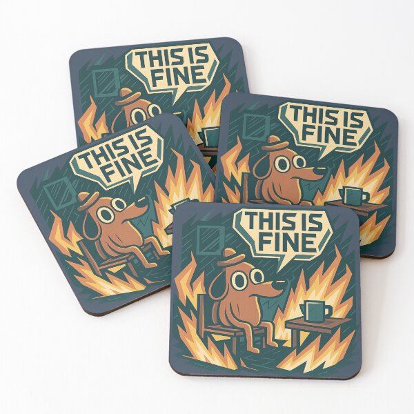 Item preview, “This is Fine” – Iconic Dog Meme Sitting in Fire designed and sold by GirlyPopped.