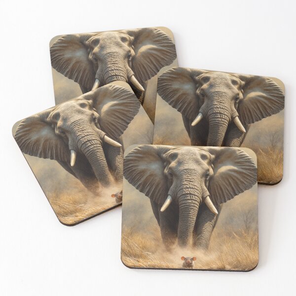 Item preview, Elephant and mouse in the savannah by Elin Norrgård designed and sold by VelvetEchoArt.