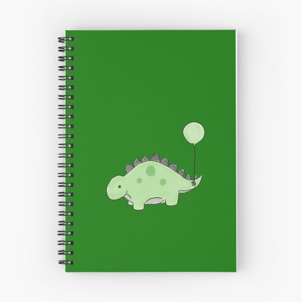 Item preview, Green/Black/Grey Stegosaurs Dinosaur with a Green Balloon Drawing designed and sold by SChristineBrink.