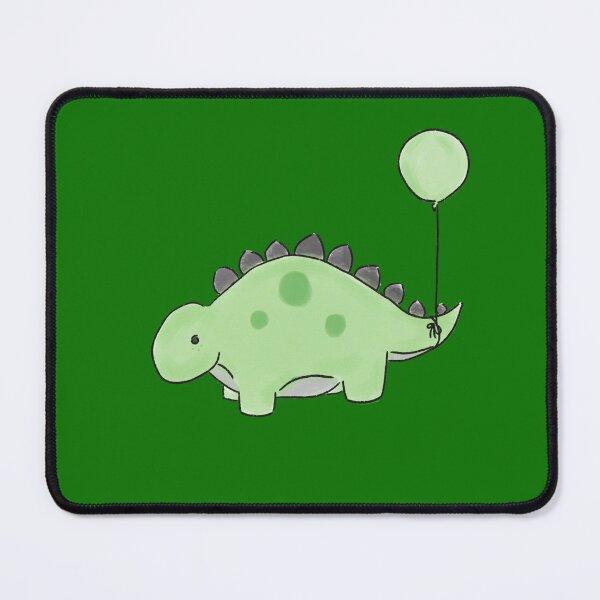 Item preview, Green/Black/Grey Stegosaurs Dinosaur with a Green Balloon Drawing designed and sold by SChristineBrink.