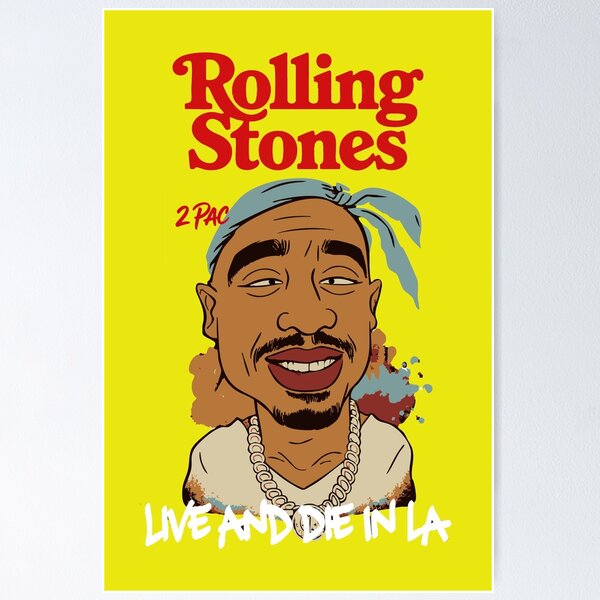 Item preview, 2Pac Forever T-Shirt – Tupac Shakur Vector Art with "Live and die in LA" & Rolling Stones Tribute designed and sold by POPHAUTE.