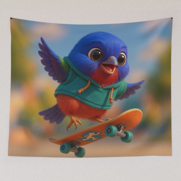Item preview, Skater Painted Bunting designed and sold by Sillytoe.