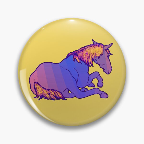 Artikelvorschau, Liegendes Pferd mit abstrakten Farben, Lila, Orange entworfen und verkauft von JoyfulWhimsy.