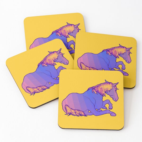 Item preview, Horse Lying Down with Abstract Colours, Purple, Orange designed and sold by JoyfulWhimsy.