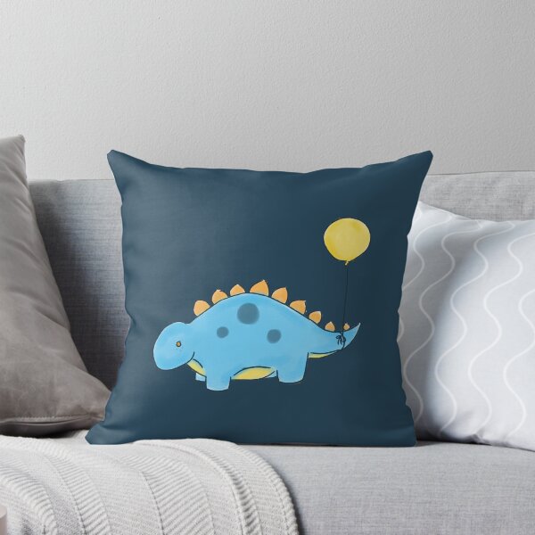 Item preview, Blue/Orange/Yellow Stegosaurs Dinosaur with a Yellow Balloon Drawing 2 designed and sold by SChristineBrink.