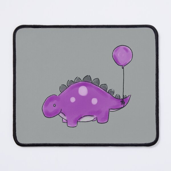 Item preview, Purple/Grey/Black Stegosaurs Dinosaur with a Purple Balloon Drawing designed and sold by SChristineBrink.
