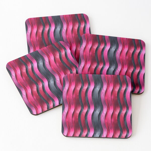 Item preview, Textured Wavy Ribbons in Pink and Grey designed and sold by NTGUILTY.