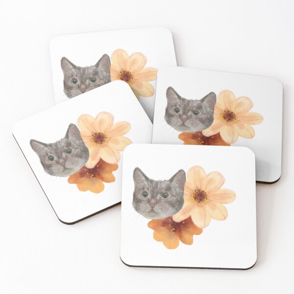 Item preview, Cat with flowers sketch designed and sold by FloridFox.
