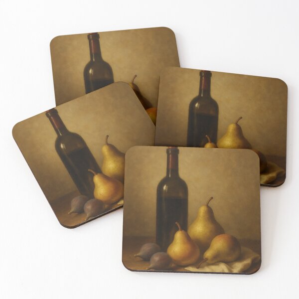 Item preview, Baroque Still Life with Wine and Fruit – Classical Kitchen Art designed and sold by Lowtech.