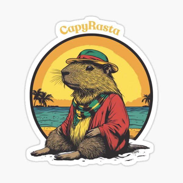 CapyRasta Funny Gifts For Capybara Lovers and Reggae Music Fans Sticker