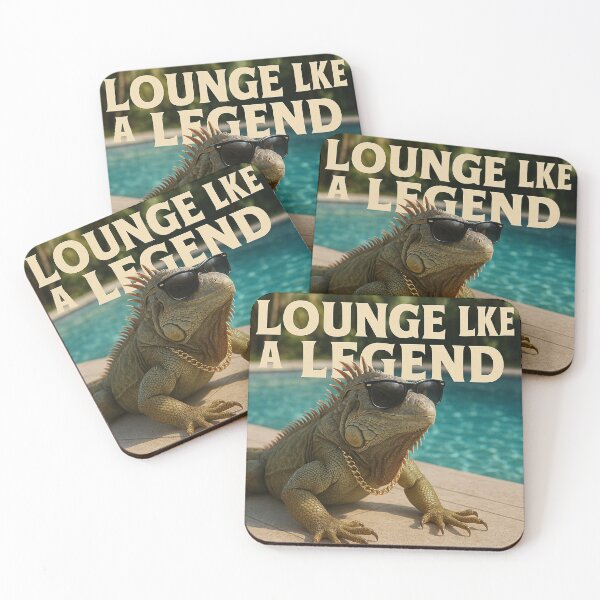 Item preview, Lounge Like a Legend – Cool Iguana Poolside designed and sold by Abominable Prints.