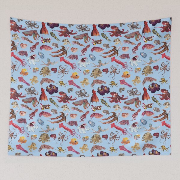 Item preview, CEPHALOPODS (light blue) designed and sold by BEATRIZ ABAITUA.