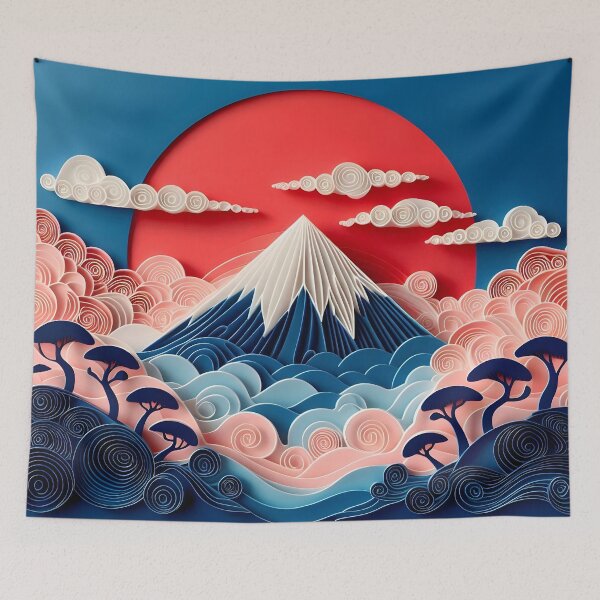 Item preview, Papercraft Blue Mountain Sunset designed and sold by Catobix.