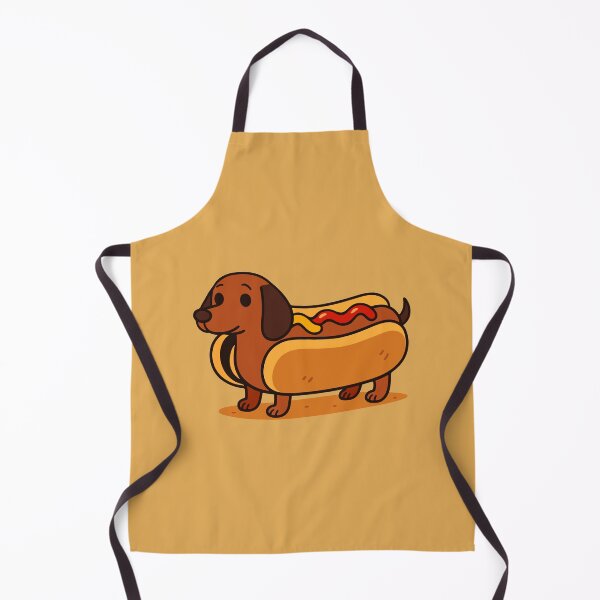Item preview, An adorable dachshund between two buns with ketchup and mustard designed and sold by TheNewPixel.