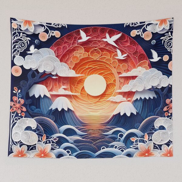 Item preview, Papercraft Blue Sea Sunset designed and sold by Catobix.