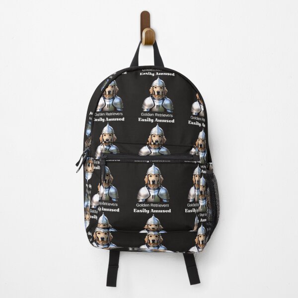 Item preview, Easily Amused Golden Retriever Knight – Funny Dog in Armor Meme Art by Maziblu designed and sold by Mazieblu.