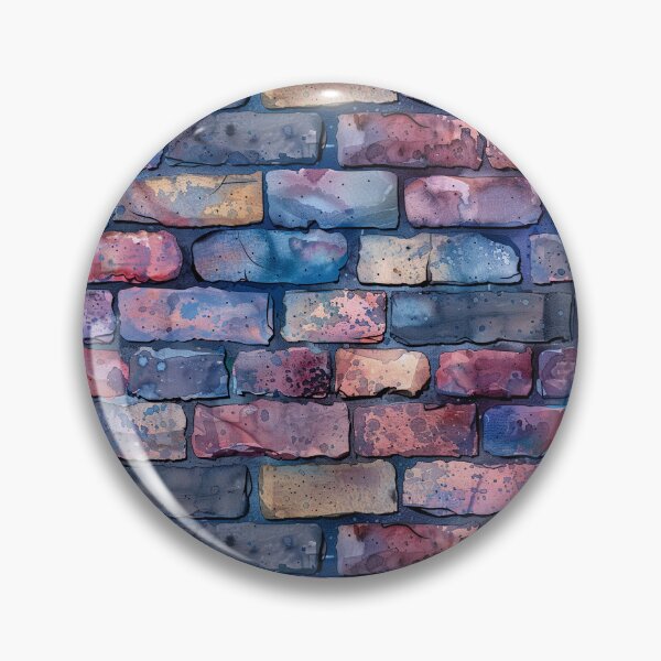 Item preview, Watercolor Brick Wall in Blues and Reds designed and sold by NTGUILTY.
