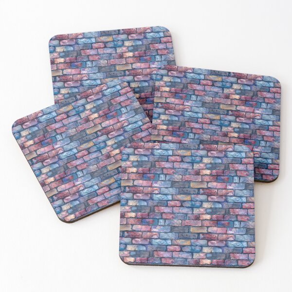 Item preview, Watercolor Brick Wall in Blues and Reds designed and sold by NTGUILTY.
