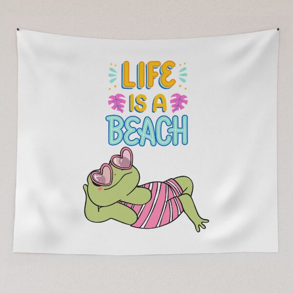 Item preview, Life Is a Beach – Cute Frog in Sunglasses Summer Vibes designed and sold by GusiaTreasures.