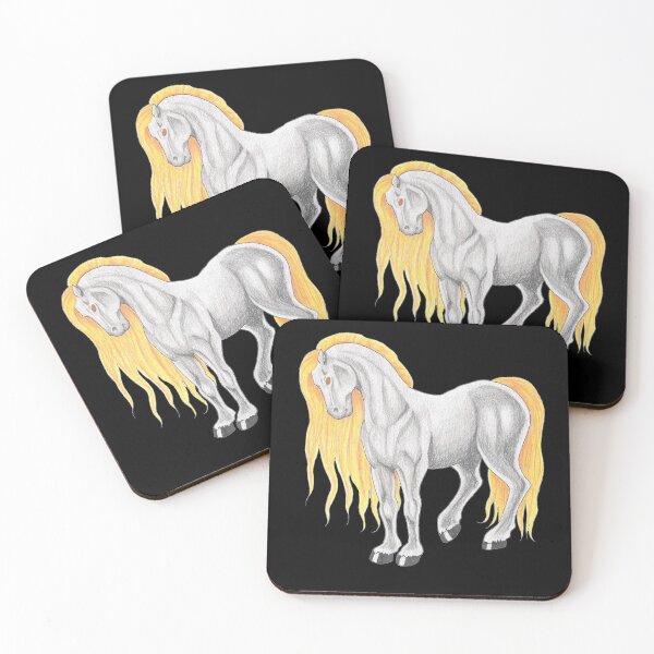 Item preview, Fantasy Horse Pencil Art – Striking Orange Mane on Black Background designed and sold by DLawsonDesigns.