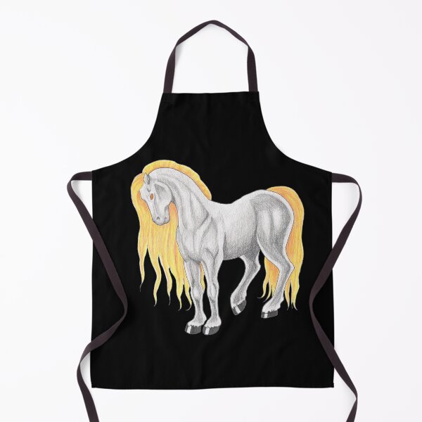 Item preview, Fantasy Horse Pencil Art – Striking Orange Mane on Black Background designed and sold by DLawsonDesigns.