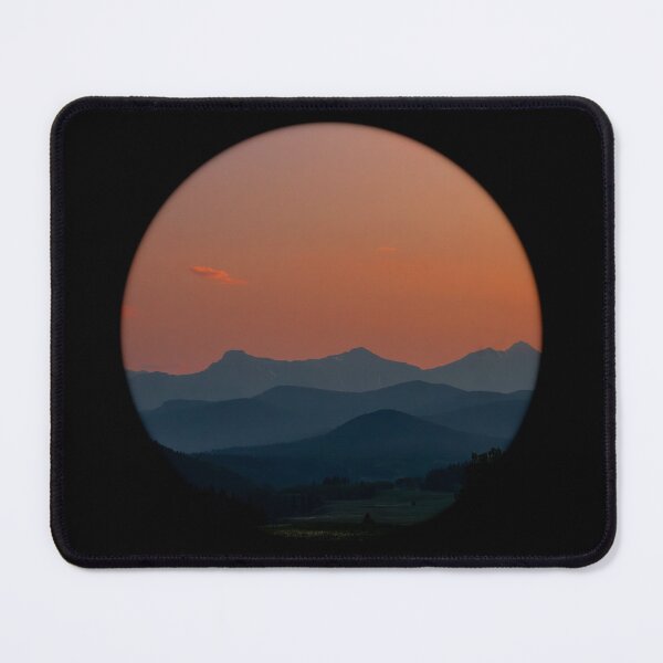 Item preview, Sunset in the mountains framed in a circle designed and sold by InkinZ.