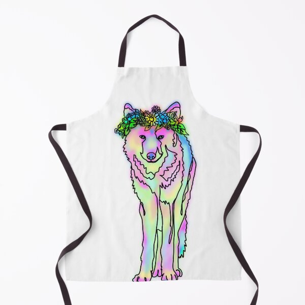 Item preview, Pastel Majestic Wolf in Rainbow Flower Crown – animalsinhats designed and sold by Ashley’sAnimalz.