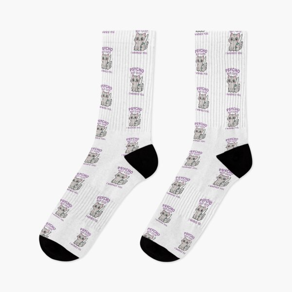 Item preview, Psycho But Cute – I Warned You (Knife Cat Design) designed and sold by ZebraPop.