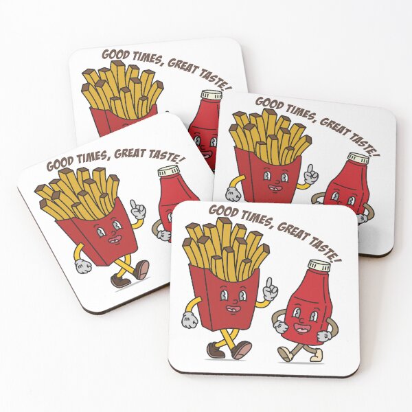 Item preview, Retro Buddies: French Fries & Ketchup Mascot Duo designed and sold by KozbiDesign.