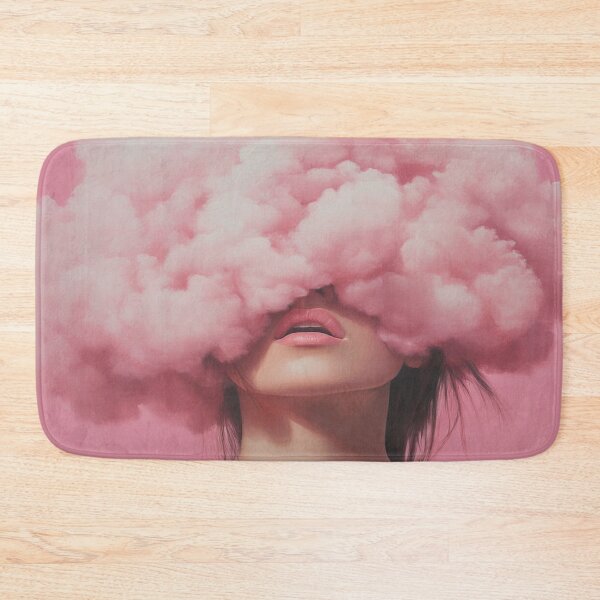 Item preview, Cotton Mountains | Surreal Pink Landscape Art designed and sold by AiHouses.