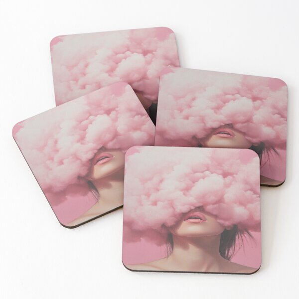 Item preview, Cotton Mountains | Surreal Pink Landscape Art designed and sold by AiHouses.