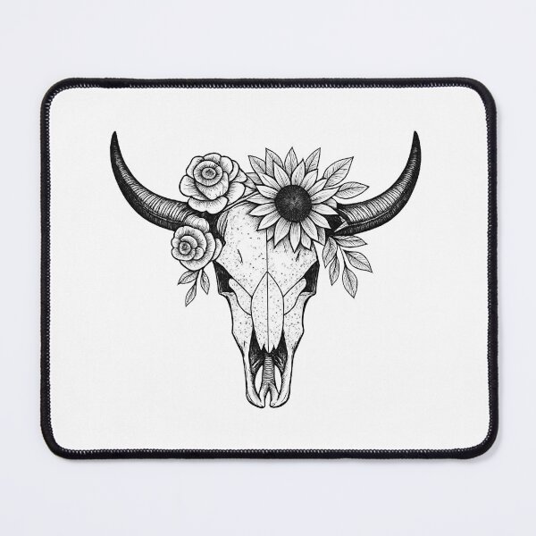 Item preview, Floral Bull Skull Sticker – Western Boho Vintage Longhorn Design designed and sold by Flying Penguins.
