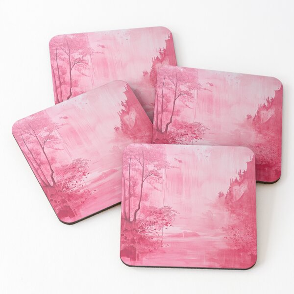 Item preview, “Pink Dreamscape” — Misty Fantasy Forest in Monochrome designed and sold by AiHouses.