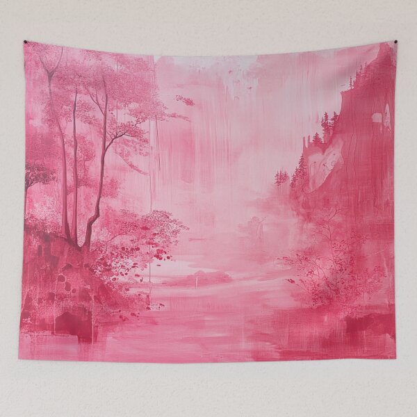 Item preview, “Pink Dreamscape” — Misty Fantasy Forest in Monochrome designed and sold by AiHouses.