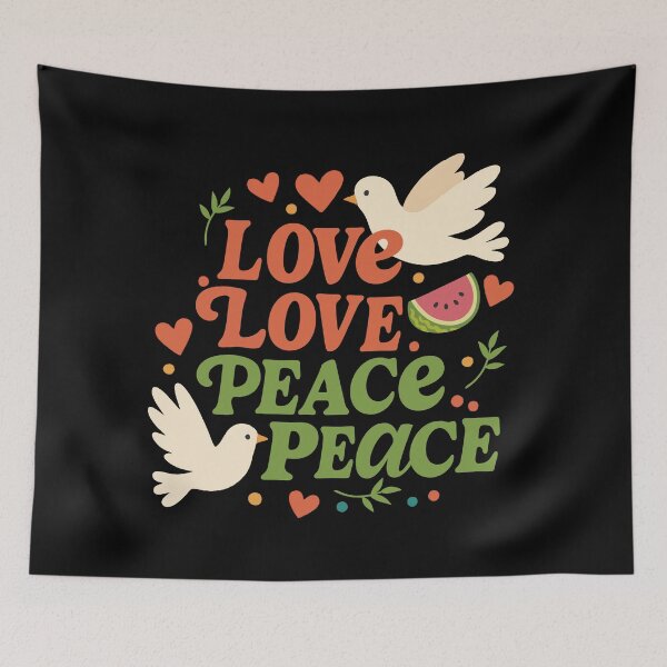 Item preview, Love Love Peace Peace, Watermelon & Doves Charity Design - Free Palestine, Free Gaza, Save Palestine, Save Gaza, Eurovision Song Contest - Eurovision Song Contest 2025, ESC2025 ESC designed and sold by Vision-Tees.