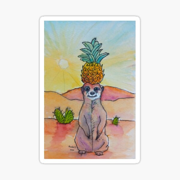 Item preview, Meerkat with a Pineapple designed and sold by RLawrenceArt.