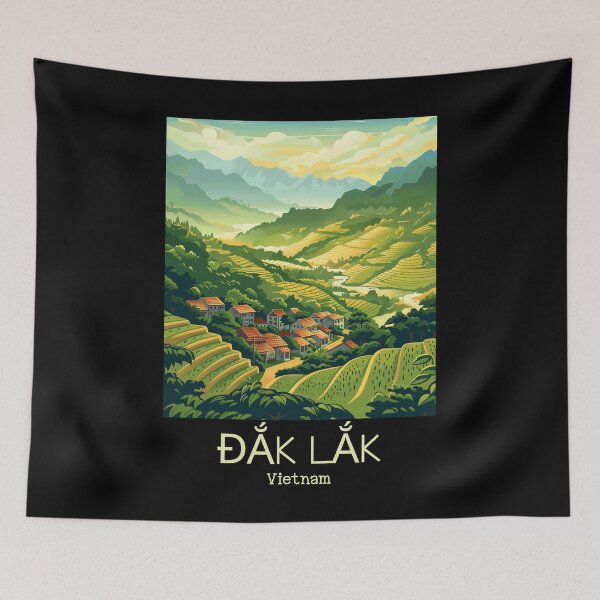 Item preview, A Vintage Illustration of Đắk Lắk - Vietnam  designed and sold by GoodOldVintage.