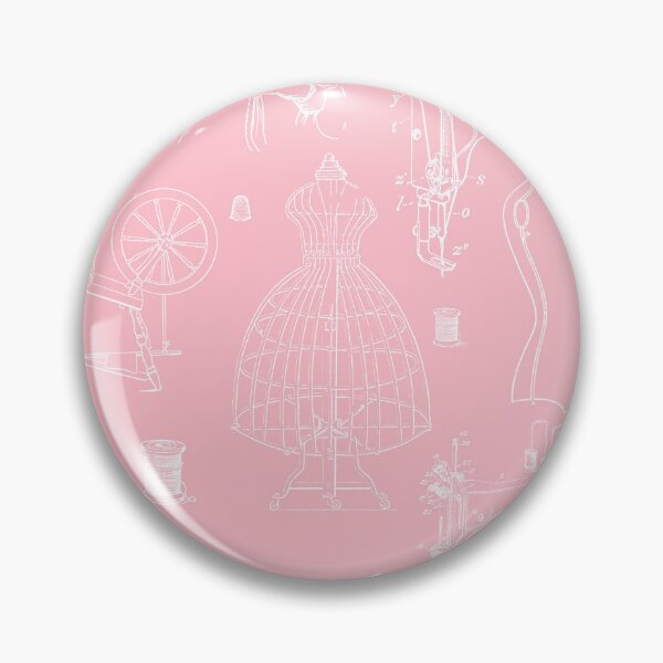 Item preview, victorian mannequin antique sewing machine pink toile  designed and sold by Gossip Rag.
