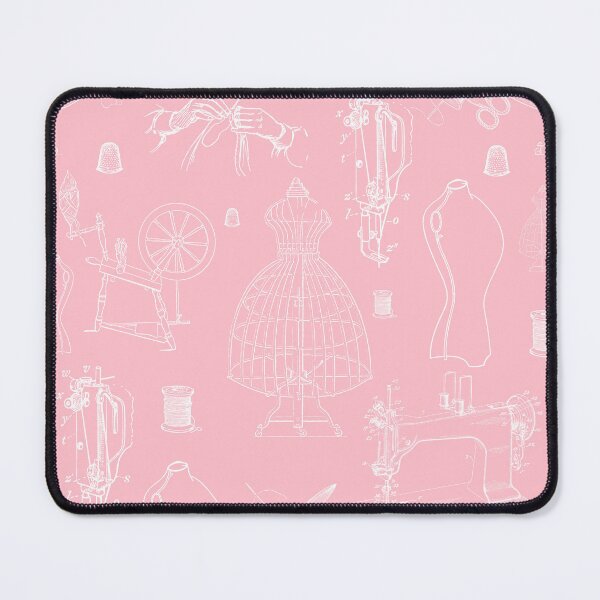 Item preview, victorian mannequin antique sewing machine pink toile  designed and sold by Gossip Rag.