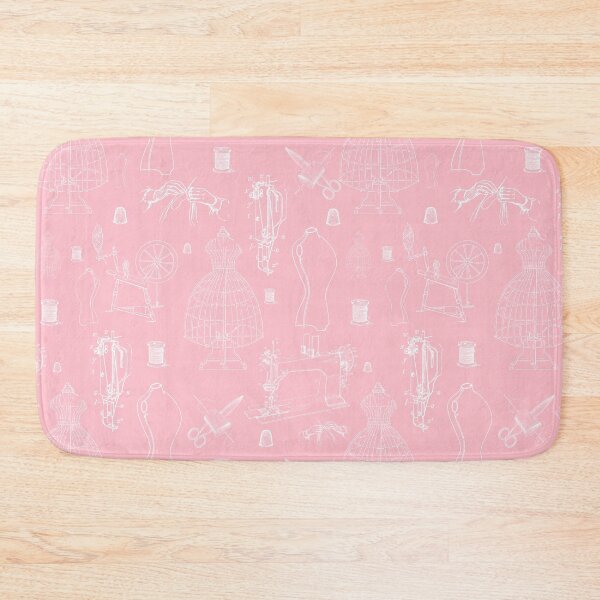 Item preview, victorian mannequin antique sewing machine pink toile  designed and sold by Gossip Rag.