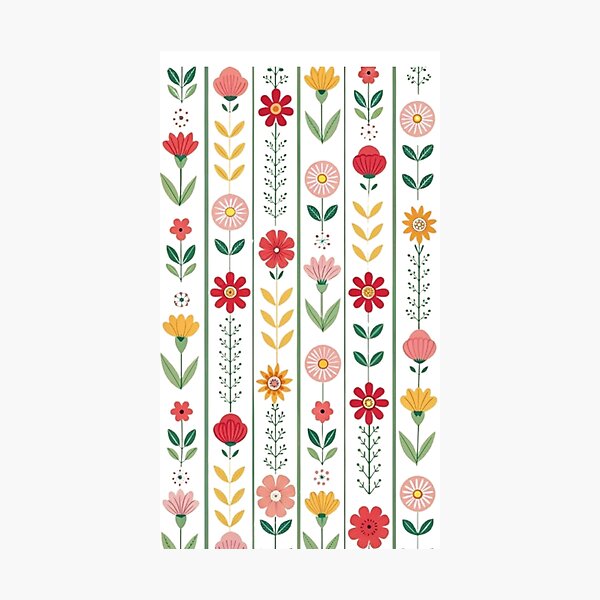 Item preview, Motif Floral Vertical – Design Vintage Coloré pour Sac à Dos designed and sold by MeowLoka ⭐⭐⭐⭐.