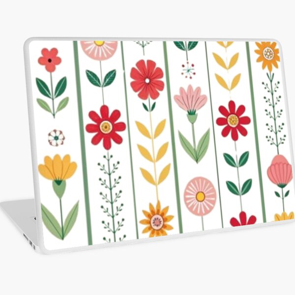 Aperçu de l'œuvre Motif Floral Vertical – Design Vintage Coloré pour Sac à Dos créée et vendue par MalokaStyle ⭐⭐⭐.