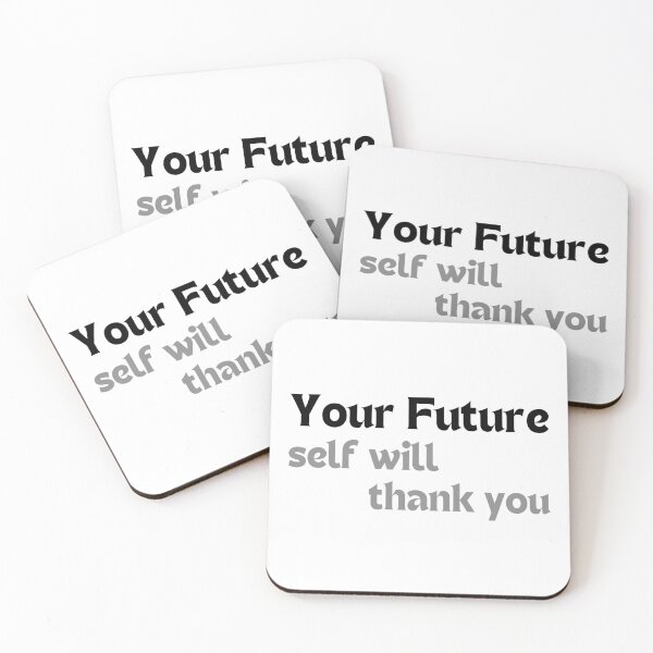 Item preview, Motivational Quote – Your Future Self Will Thank You (Minimalist Growth Mindset Design, Discipline & Progress Gift) designed and sold by MakeMyDaze.