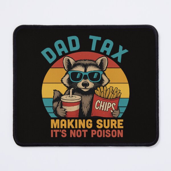 Item preview, Dad Tax Funny Snack Quote Retro Raccoon designed and sold by Adrian Kane.