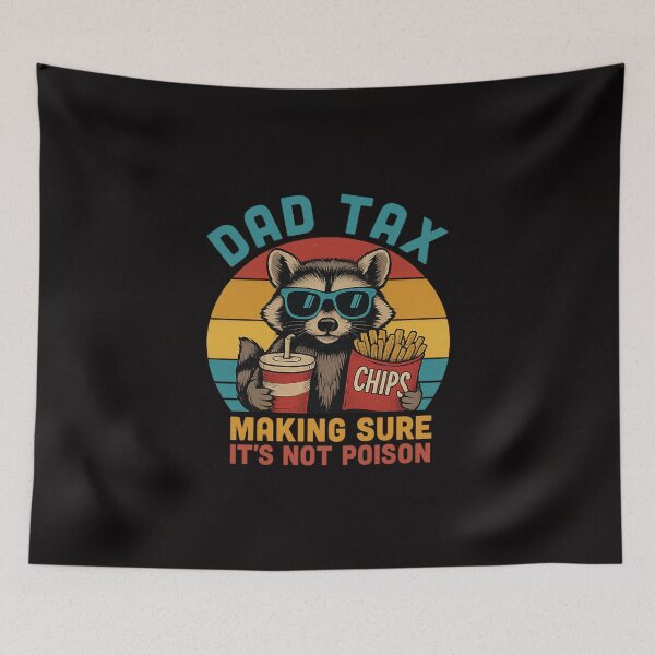 Item preview, Dad Tax Funny Snack Quote Retro Raccoon designed and sold by Adrian Kane.